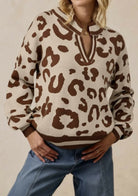 Amy Leopard V - Neck Sweater - Deadwood South Boutique & Company LLC