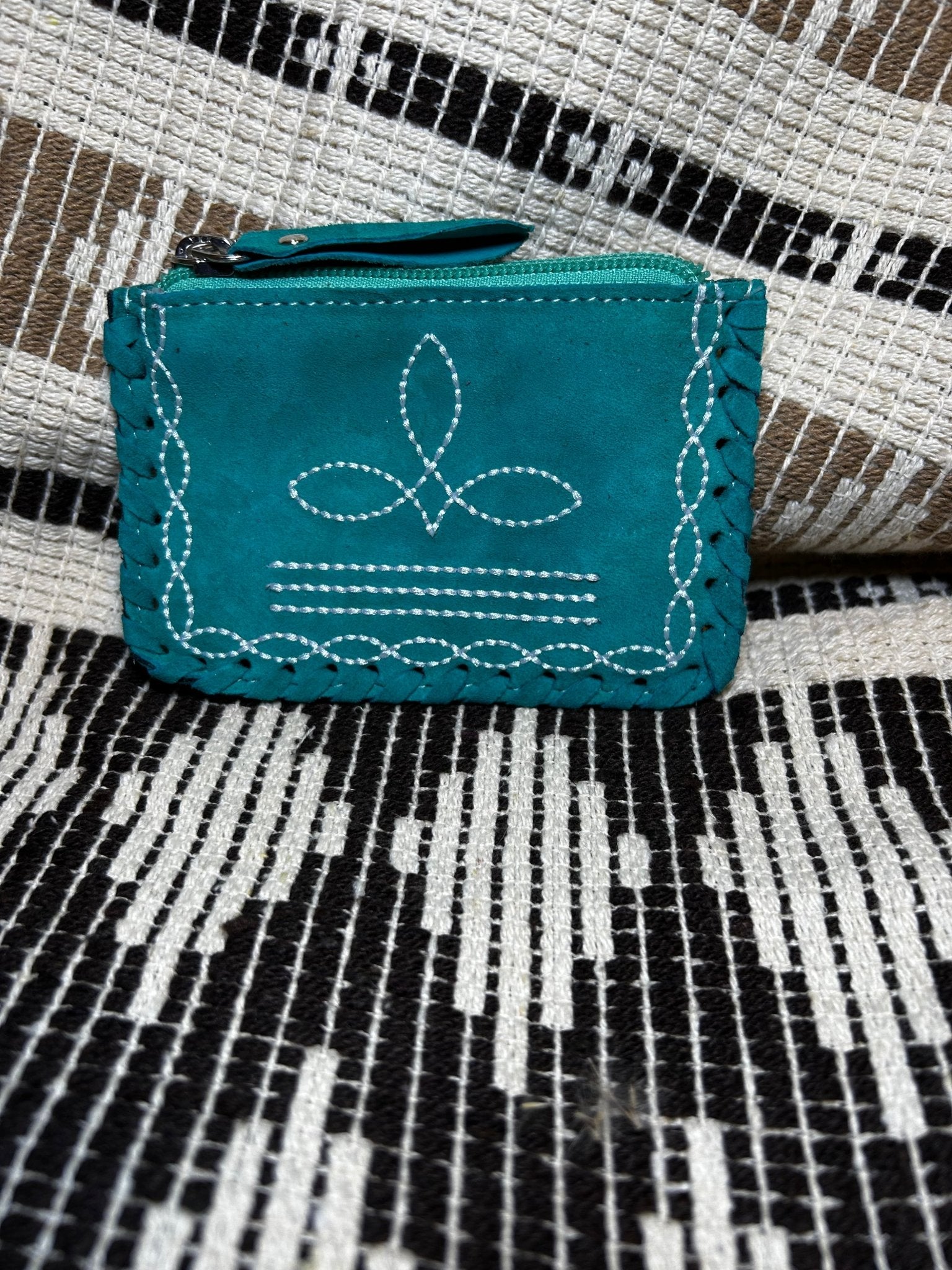 Arlington Suede Boot Stitch Coin Purse - Deadwood South Boutique & Company LLC