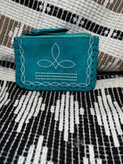 Arlington Suede Boot Stitch Coin Purse - Deadwood South Boutique & Company LLC