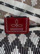 Arlington Suede Boot Stitch Coin Purse - Deadwood South Boutique & Company LLC