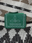 Arlington Suede Boot Stitch Coin Purse - Deadwood South Boutique & Company LLC