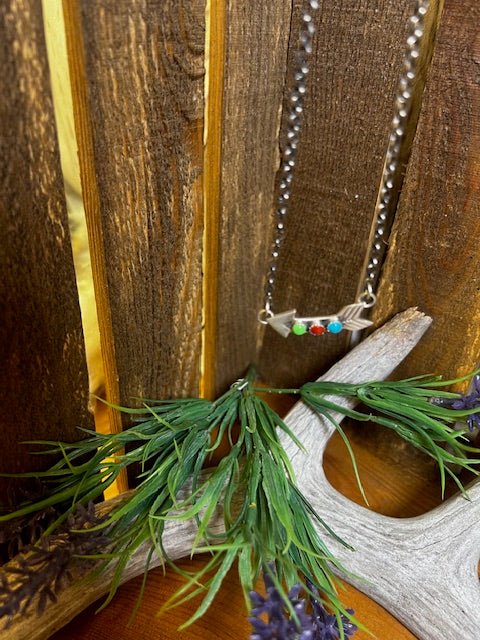 Arrow 3 Stone Sterling Necklace - Deadwood South Boutique & Company LLC