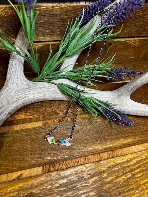 Arrow 3 Stone Sterling Necklace - Deadwood South Boutique & Company LLC