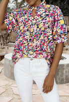 Ashley Spring V - Neck Blouse - Deadwood South Boutique & Company LLC