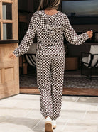 Athleisure Checkered Zippered Jogger Set - Deadwood South Boutique & Company LLC