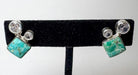 Authentic Diamond CZ & Turquoise Sterling Post Earrings - Deadwood South Boutique & Company LLC