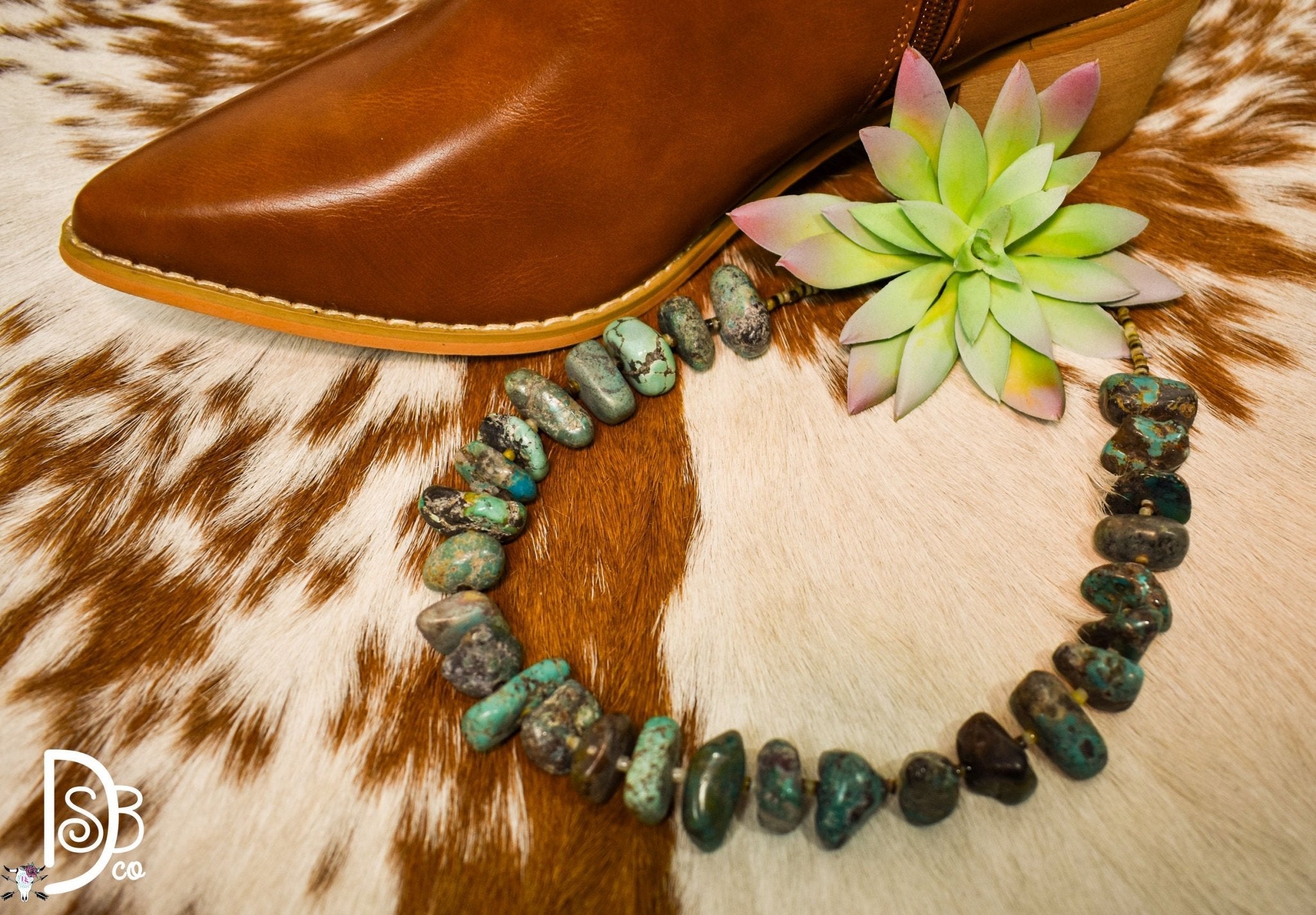 Authentic Turquoise Nugget & Shell Necklace - Deadwood South Boutique & Company LLC