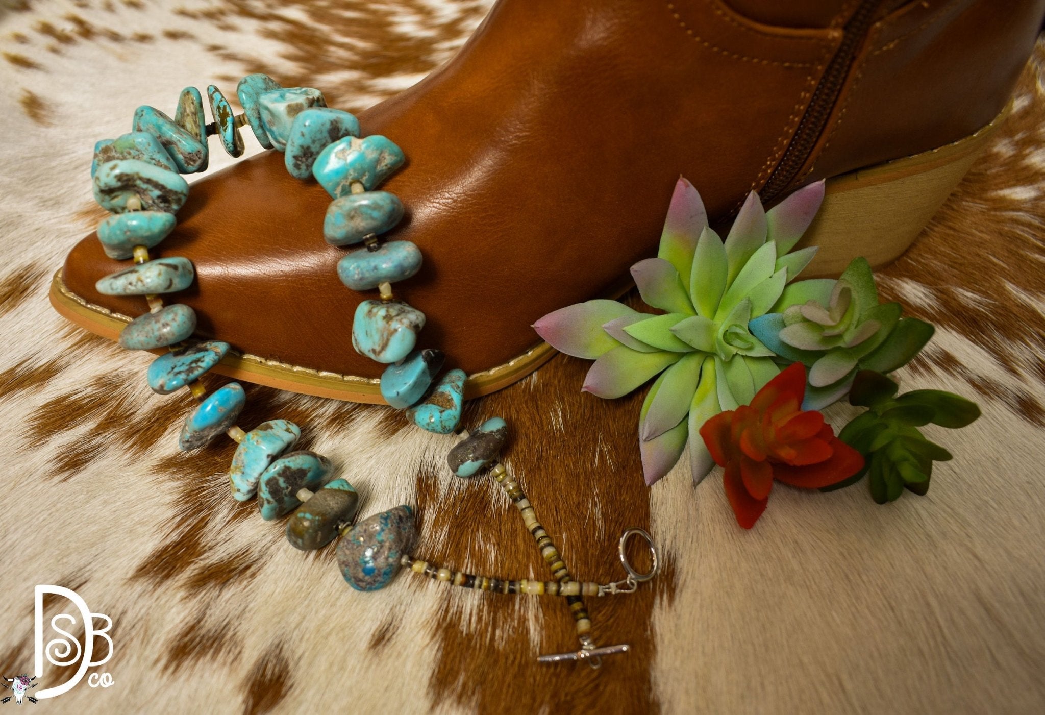 Authentic Turquoise Nugget & Shell Necklace - Deadwood South Boutique & Company LLC