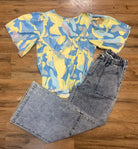 Ava Abstract Crew Neck Blouse - Deadwood South Boutique & Company LLC