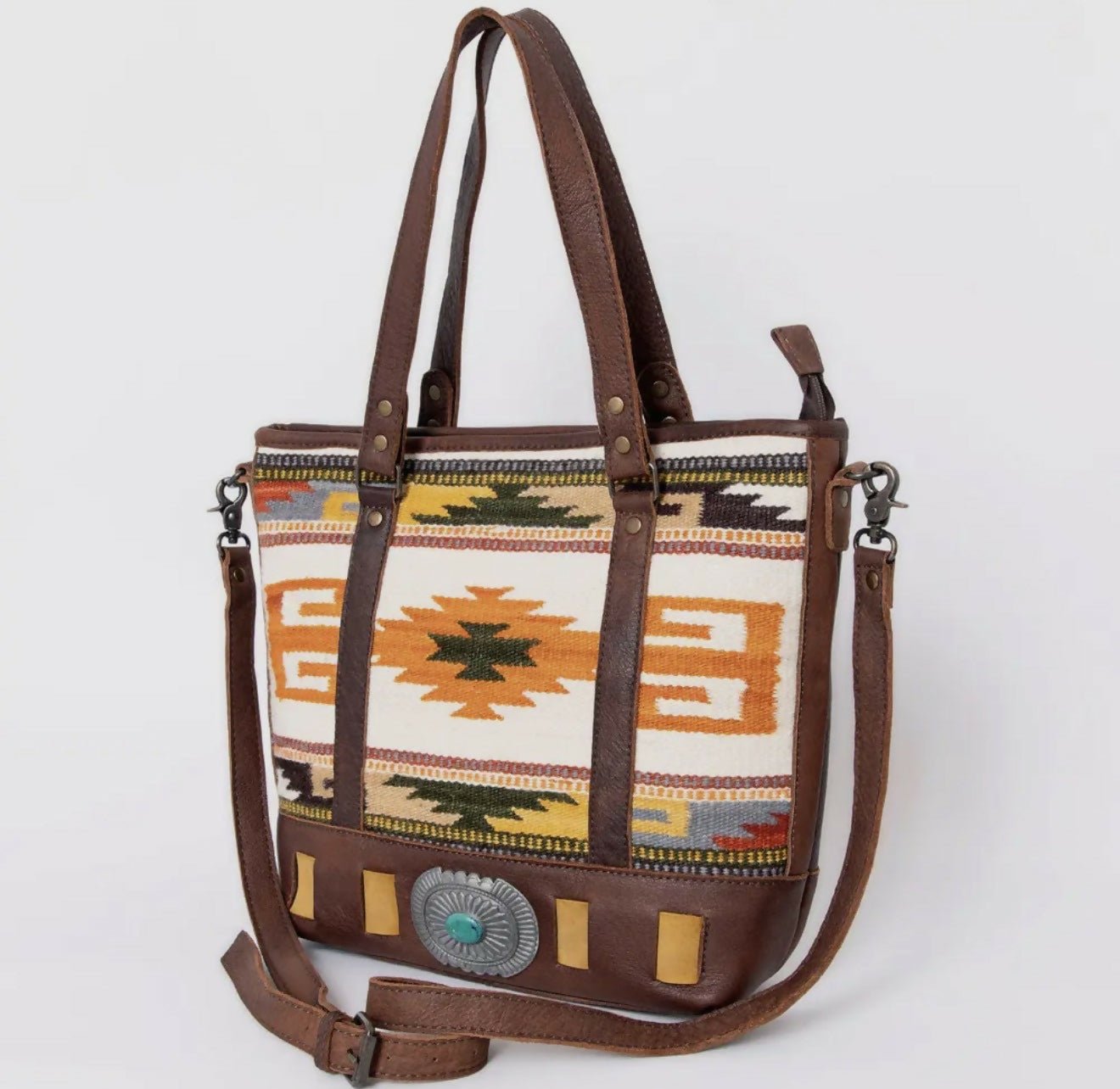 Aztec Tote Western Leather Bag - Deadwood South Boutique & Company LLC