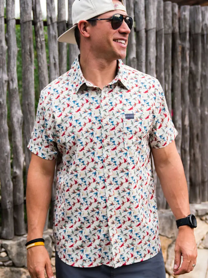 Burlebo All Over Duck Performance Button Up Shirt-Short Sleeves-Deadwood South Boutique & Company-Deadwood South Boutique, Women's Fashion Boutique in Henderson, TX