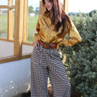 Black Gingham Pant-Bottoms-Deadwood South Boutique & Company LLC-Deadwood South Boutique, Women's Fashion Boutique in Henderson, TX