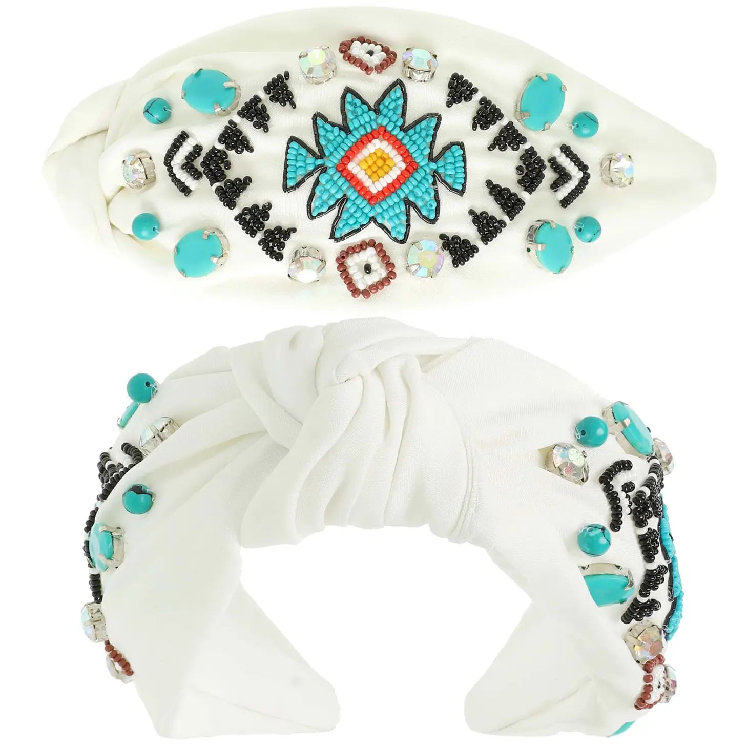 Aztec Detail Beaded Headband