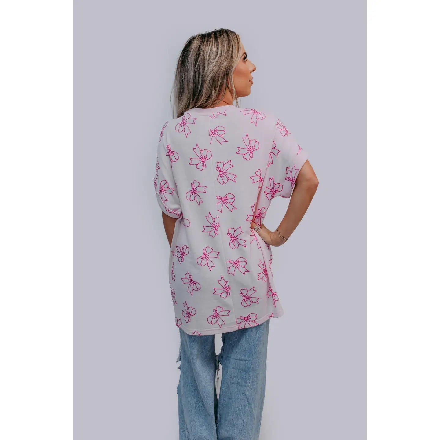 Bailey Oversized Bow Tee - Deadwood South Boutique & Company LLC