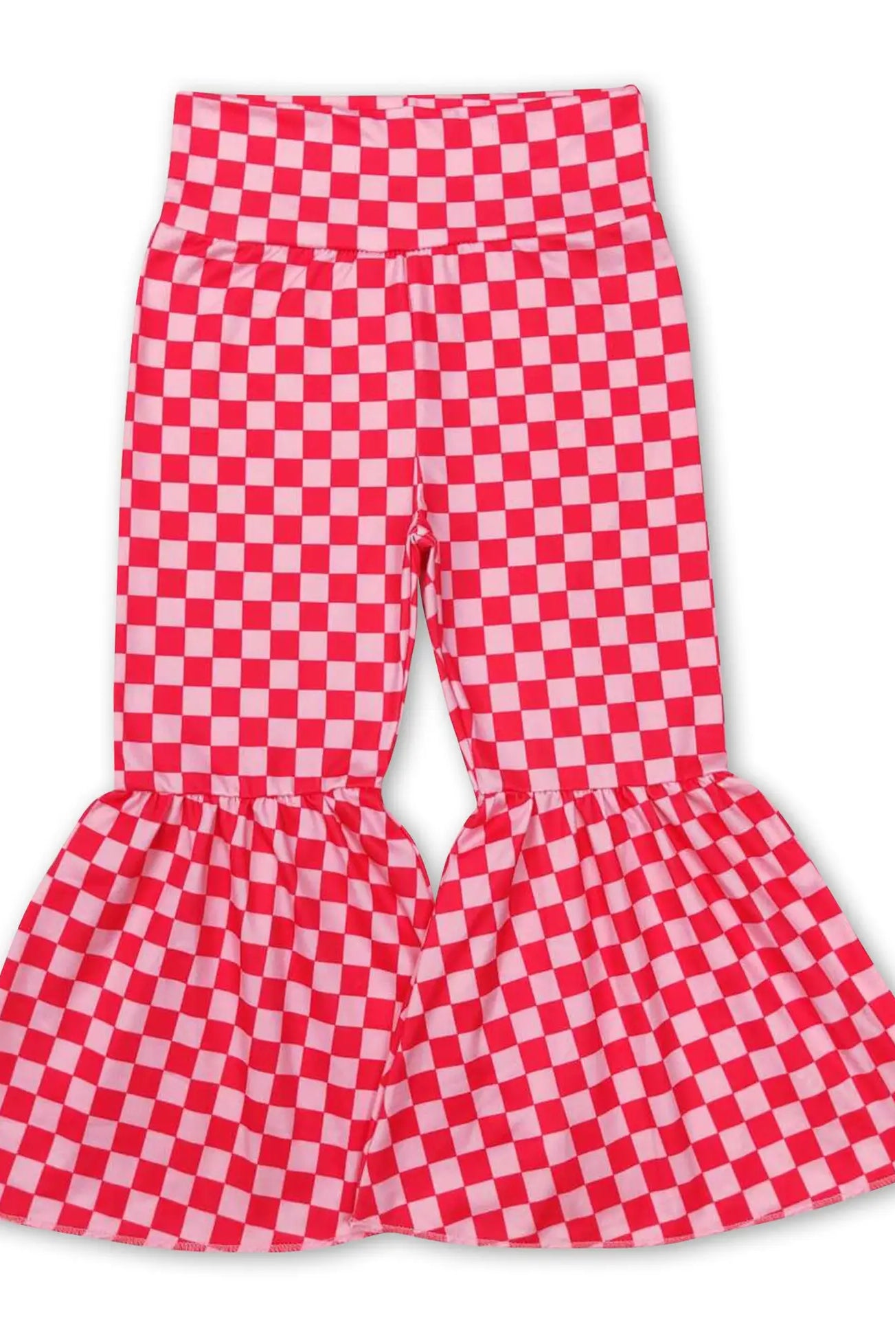 Checkerboard Pink Lovers Bells-Pants-Deadwood South Boutique & Company-Deadwood South Boutique, Women's Fashion Boutique in Henderson, TX