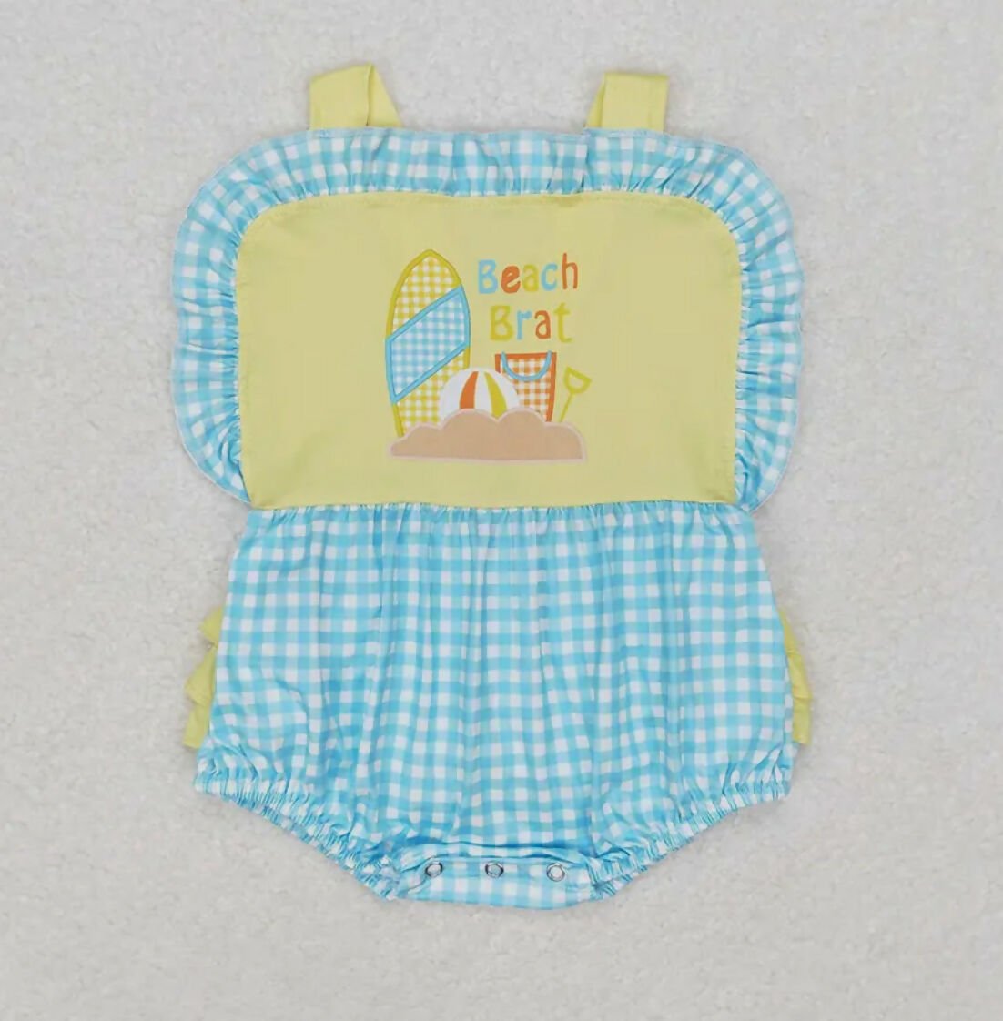 Beach Blue Checkered Romper - Deadwood South Boutique & Company LLC