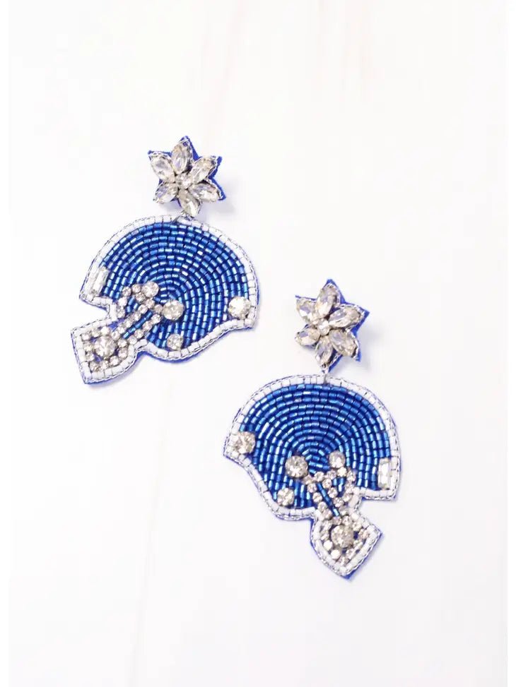 Beaded Football Helmet Earrings - Deadwood South Boutique & Company LLC