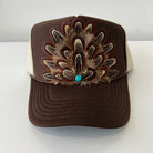 Two Scents Feather Embellished Trucker Cap-Hats-Deadwood South Boutique & Company-Deadwood South Boutique, Women's Fashion Boutique in Henderson, TX