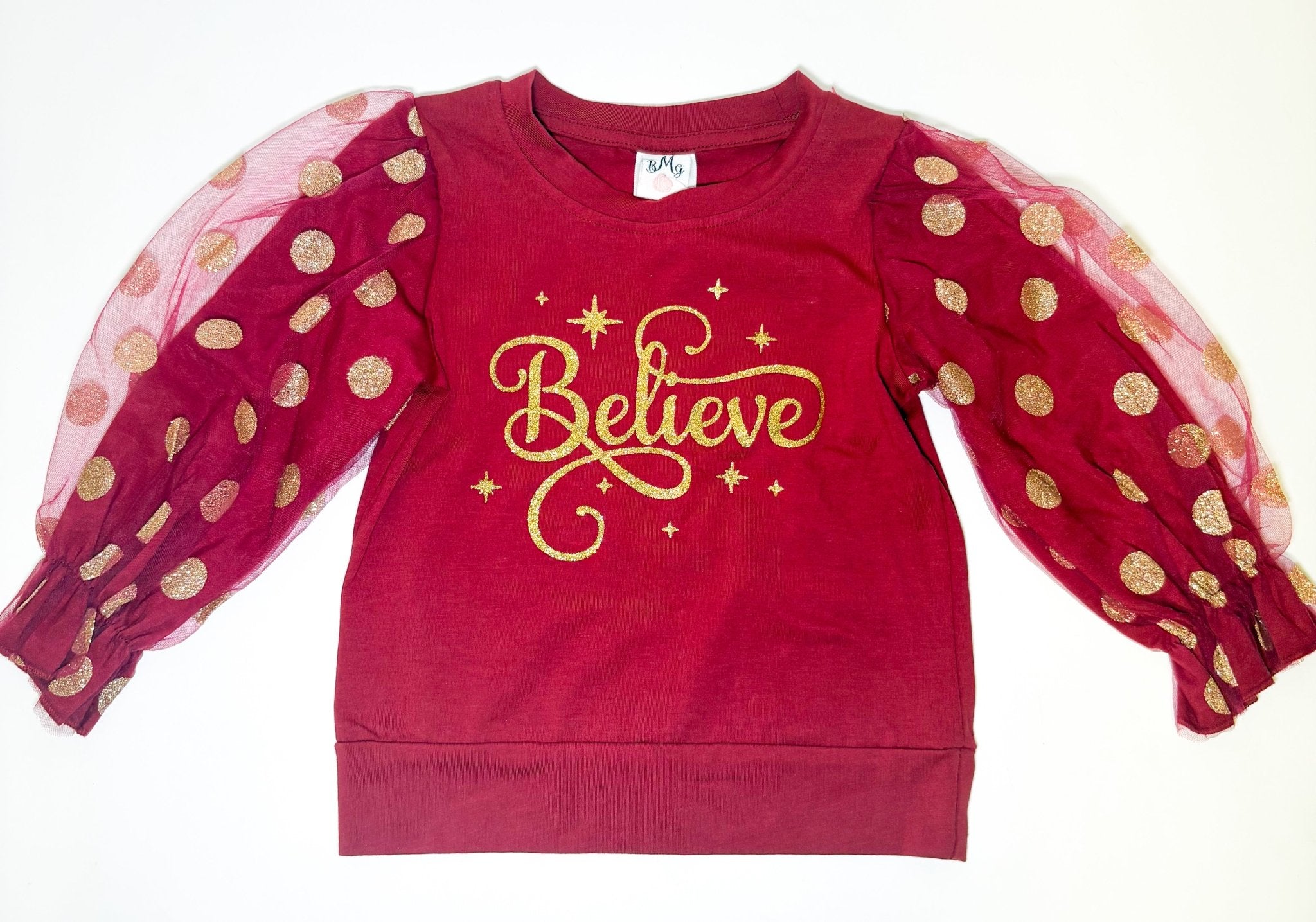 Believe Polka Dot Youth Top - Deadwood South Boutique & Company LLC