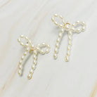 Bennington Fashion Pearl Bow Earrings - Deadwood South Boutique & Company LLC