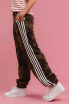 BiBi Side Lines Camouflage Track Pants - Deadwood South Boutique & Company LLC