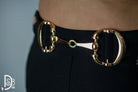 Black Trouser Pant with Gold Bit Belt - Deadwood South Boutique & Company LLC