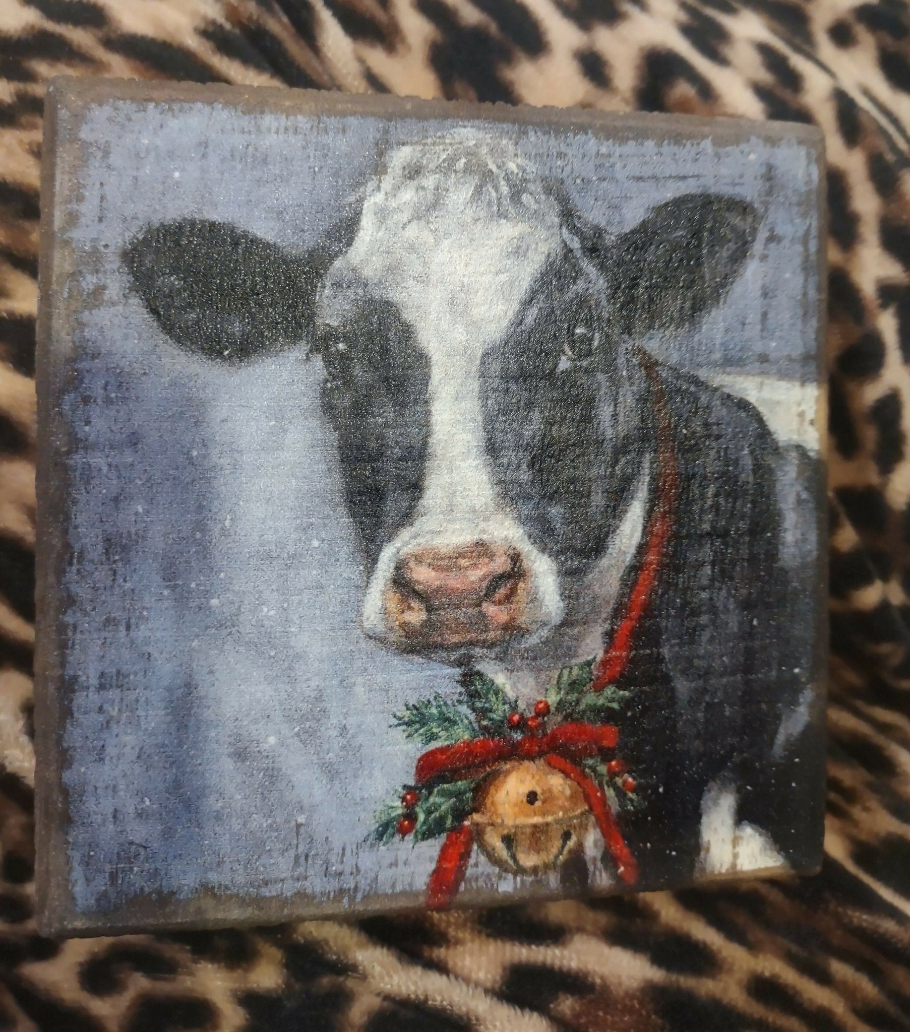 Block Sign - Festive Cow & Pig - Deadwood South Boutique & Company LLC