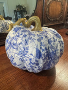 Blue chinoiserie pumpkin medium - Deadwood South Boutique & Company LLC