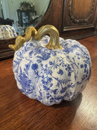 Blue chinoiserie pumpkin small - Deadwood South Boutique & Company LLC