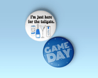 Blue Game Day Tailgate Buttons | Game Day Pins - Deadwood South Boutique & Company LLC