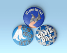 Blue Game Day Tailgate Buttons | Game Day Pins - Deadwood South Boutique & Company LLC