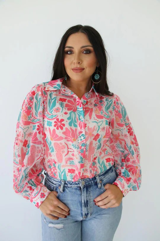Boho Boot Blouse - Deadwood South Boutique & Company LLC