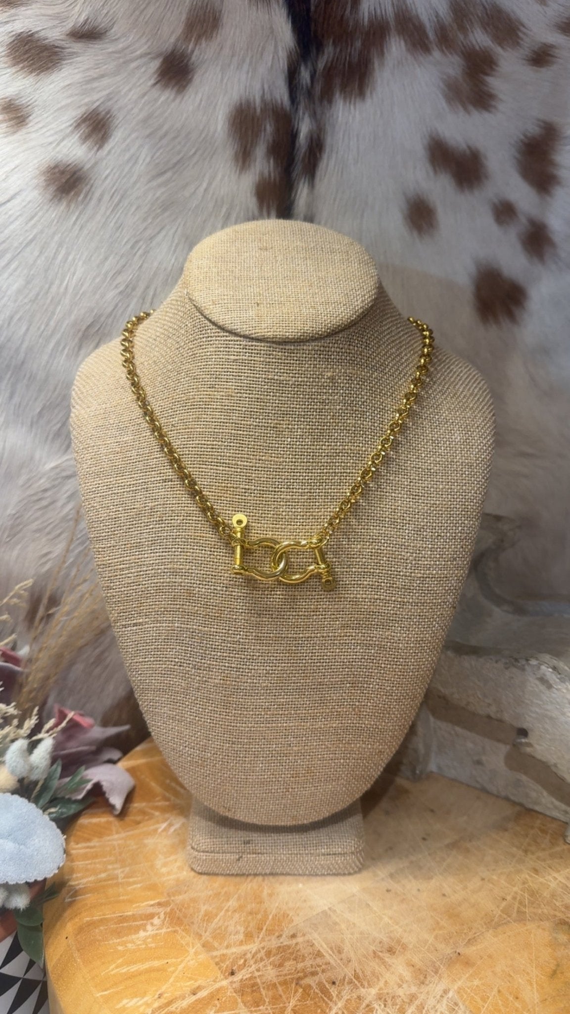 Bold Gold Bit Link Necklace - Deadwood South Boutique & Company LLC