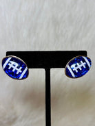Braxton Blue Glitter Football Earrings - Deadwood South Boutique & Company LLC