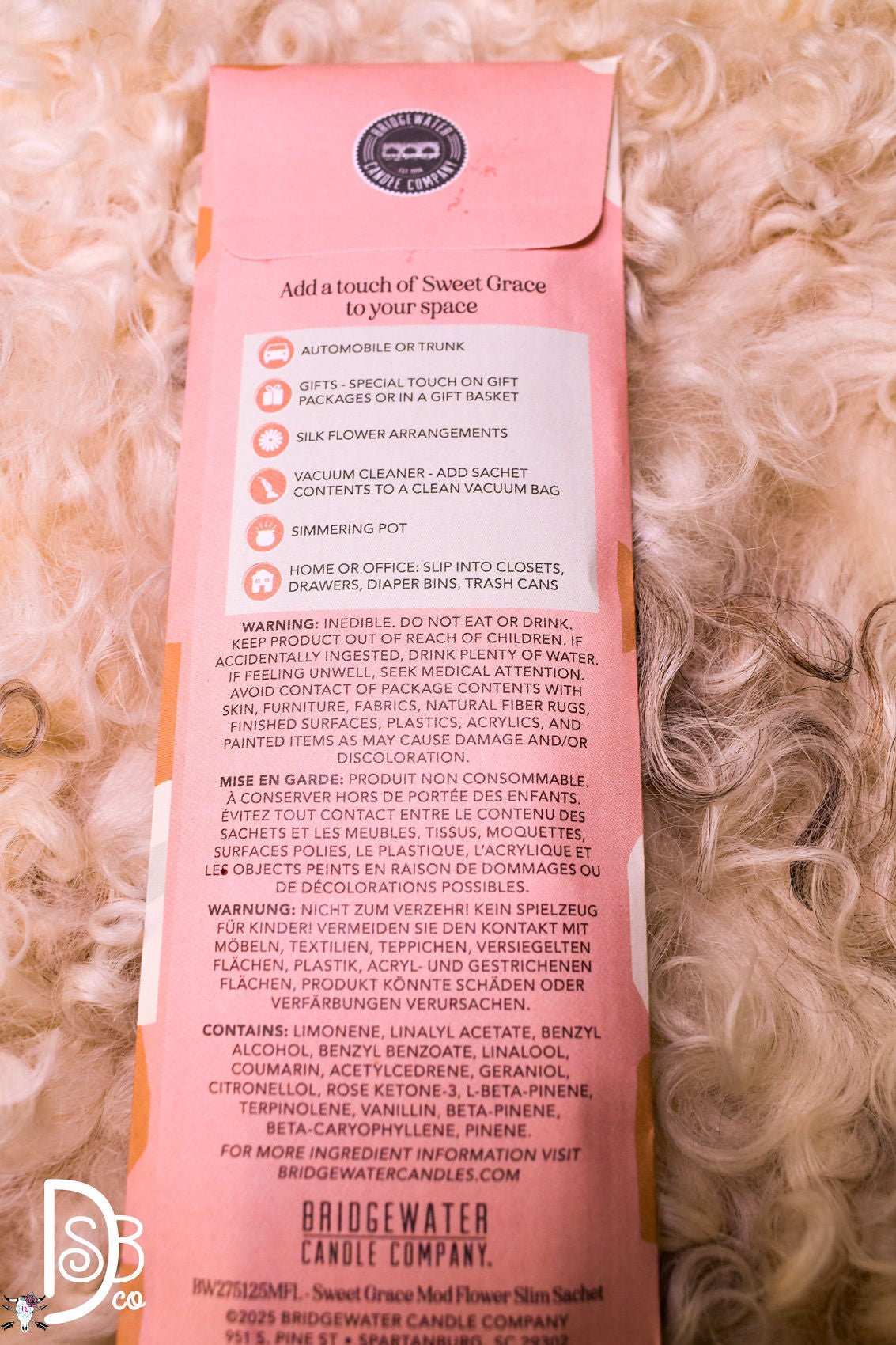 Bridgewater Candle Company Sweet Grace Slim Sachet Packets - Deadwood South Boutique & Company LLC