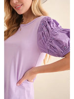 Poplin Pearl Embellished Jersey T-Shirt