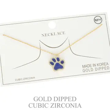 Game Day Gold Plated Paw Print Necklace-Jewelry-Deadwood South Boutique & Company LLC-Deadwood South Boutique, Women's Fashion Boutique in Henderson, TX