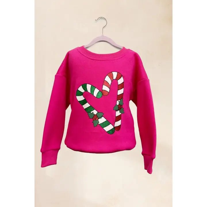Candy Cane Kids Oversized Sweatshirt - Deadwood South Boutique & Company LLC