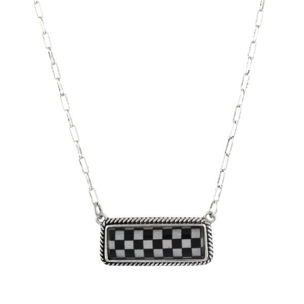 Checkered Bar Necklace - Deadwood South Boutique & Company LLC