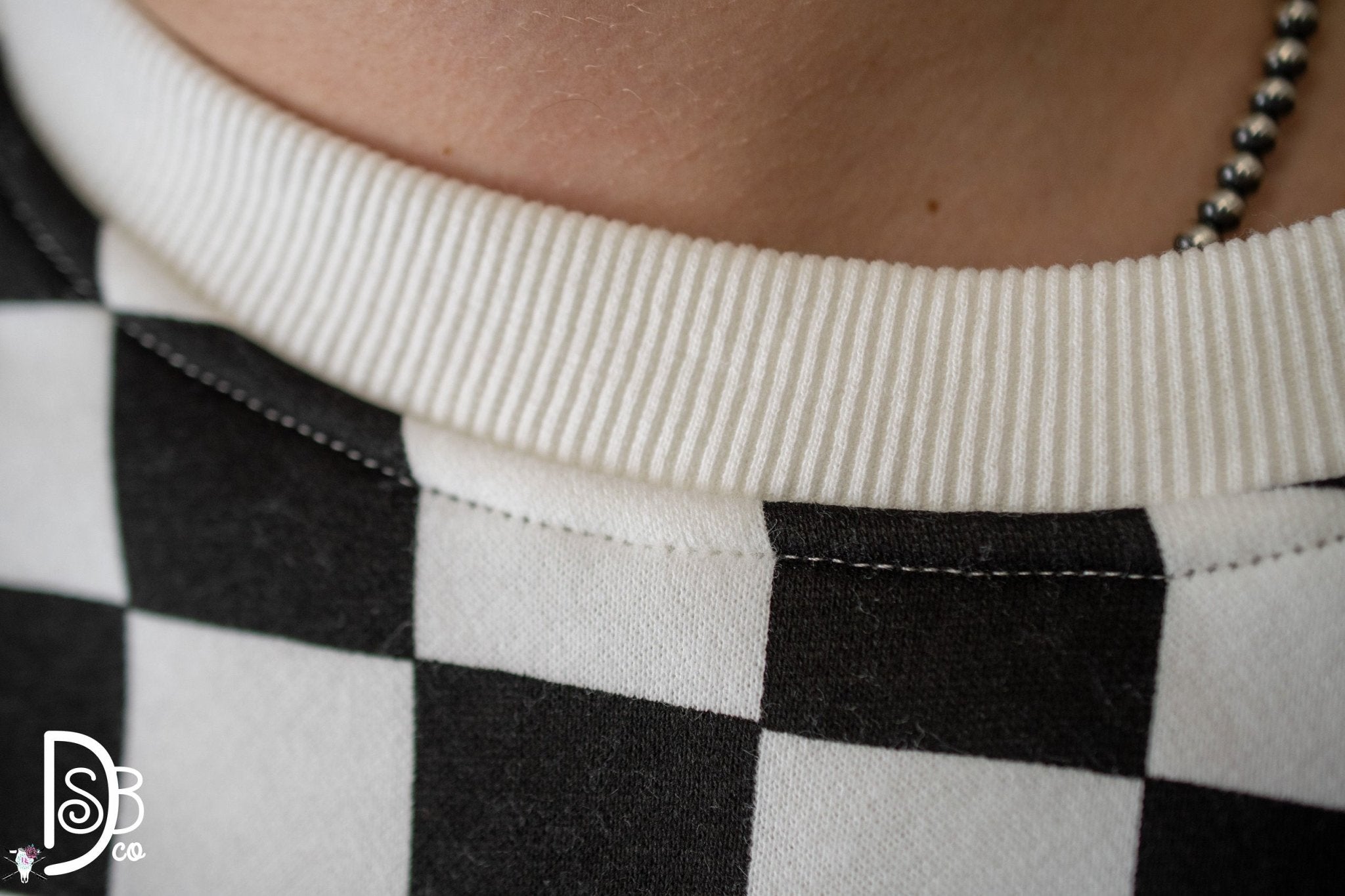 Checkered Oversized Crew Neck - Deadwood South Boutique & Company LLC