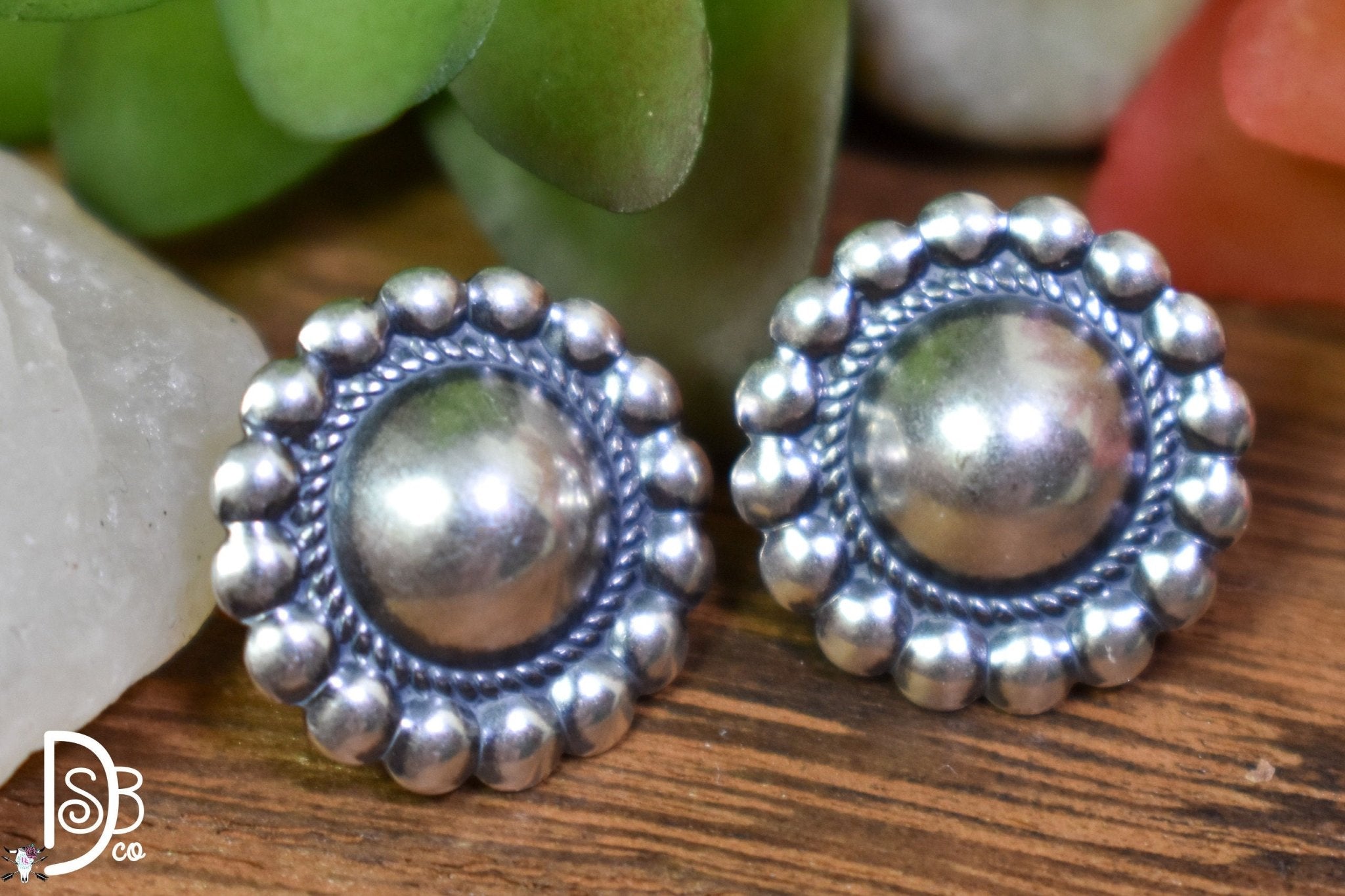Chelsea Sterling Silver Concho Studs - Deadwood South Boutique & Company LLC