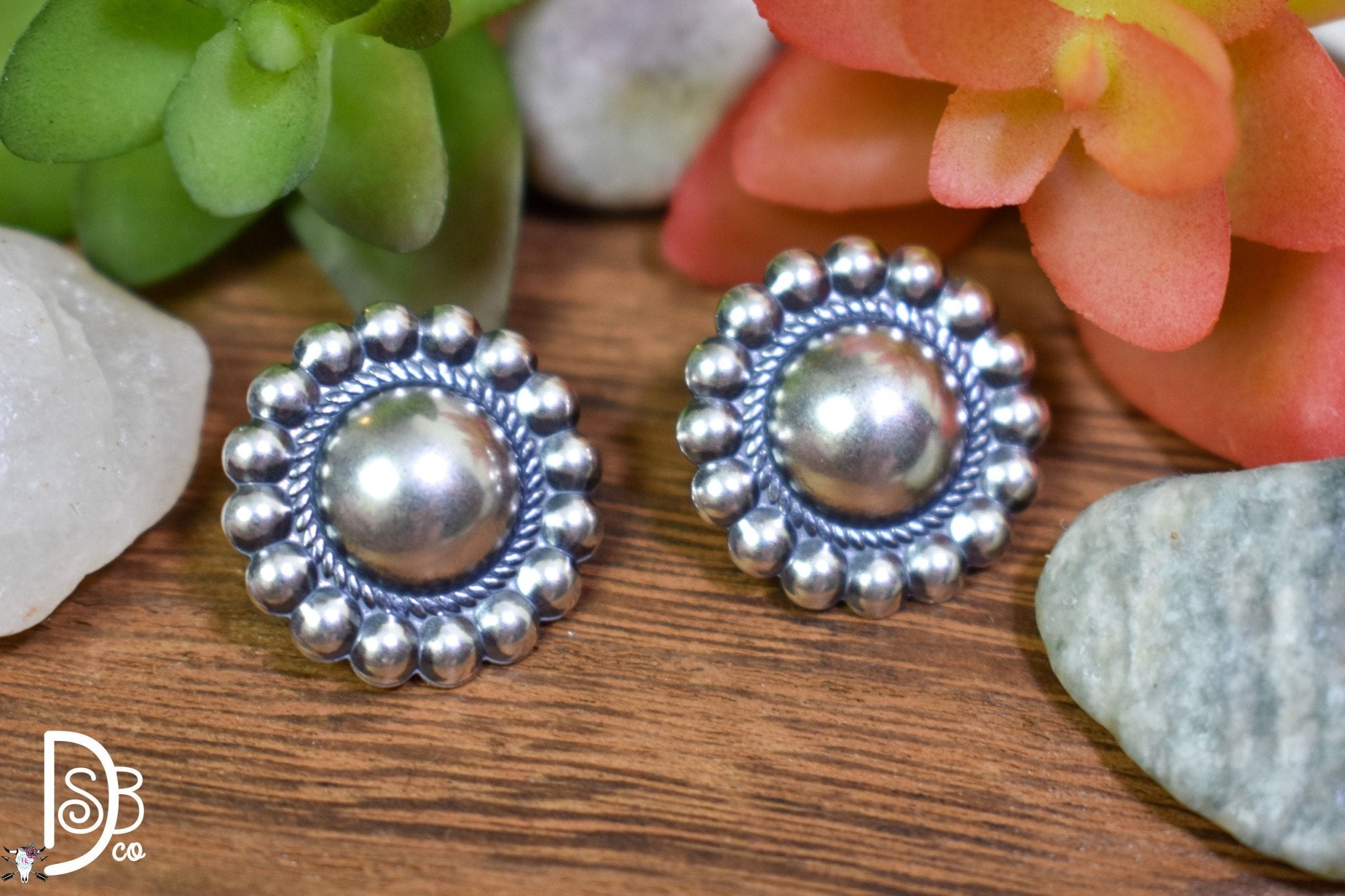 Chelsea Sterling Silver Concho Studs - Deadwood South Boutique & Company LLC