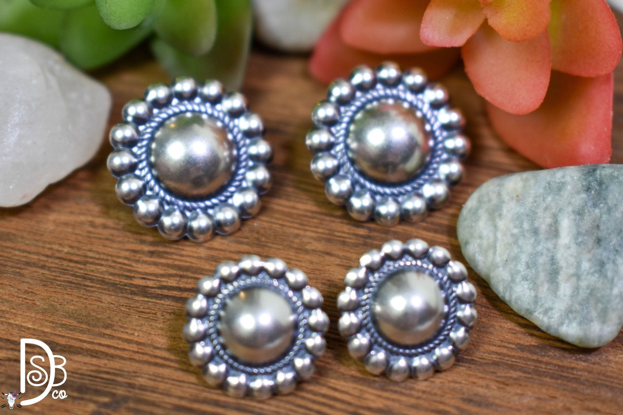 Chelsea Sterling Silver Concho Studs - Deadwood South Boutique & Company LLC