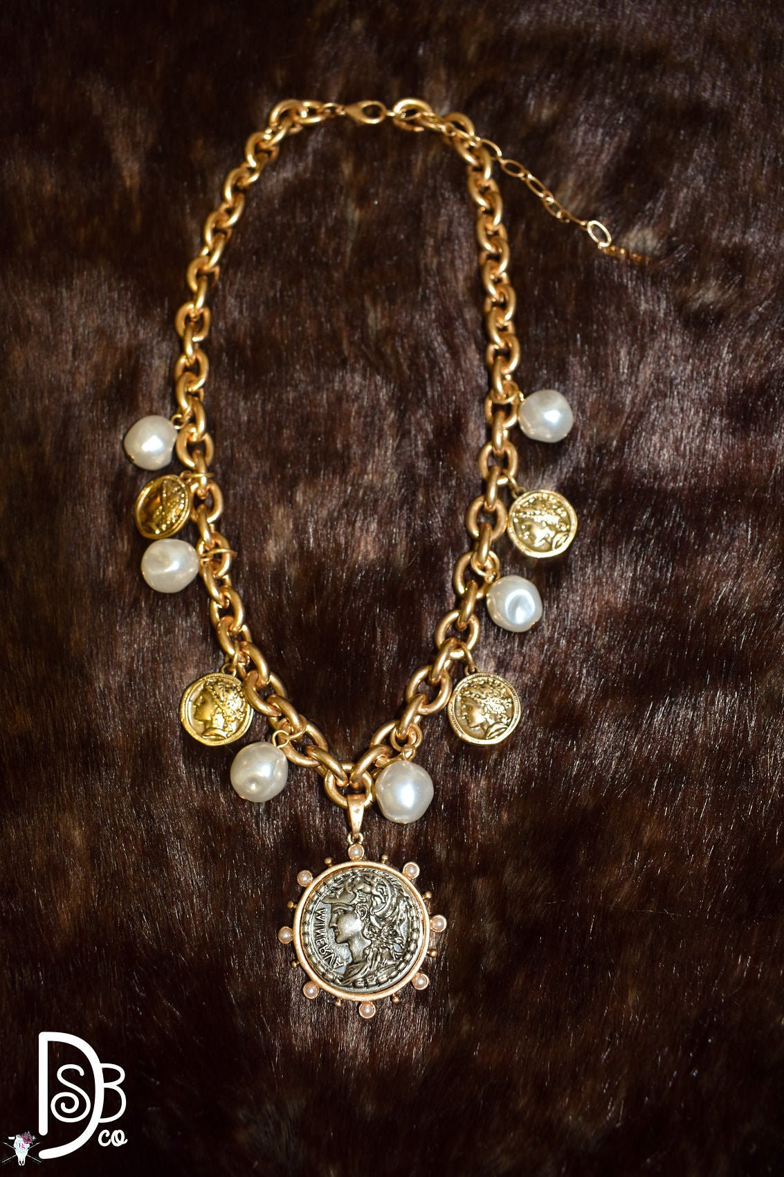 Coin & Pearl Beaded Neclace - Deadwood South Boutique & Company LLC