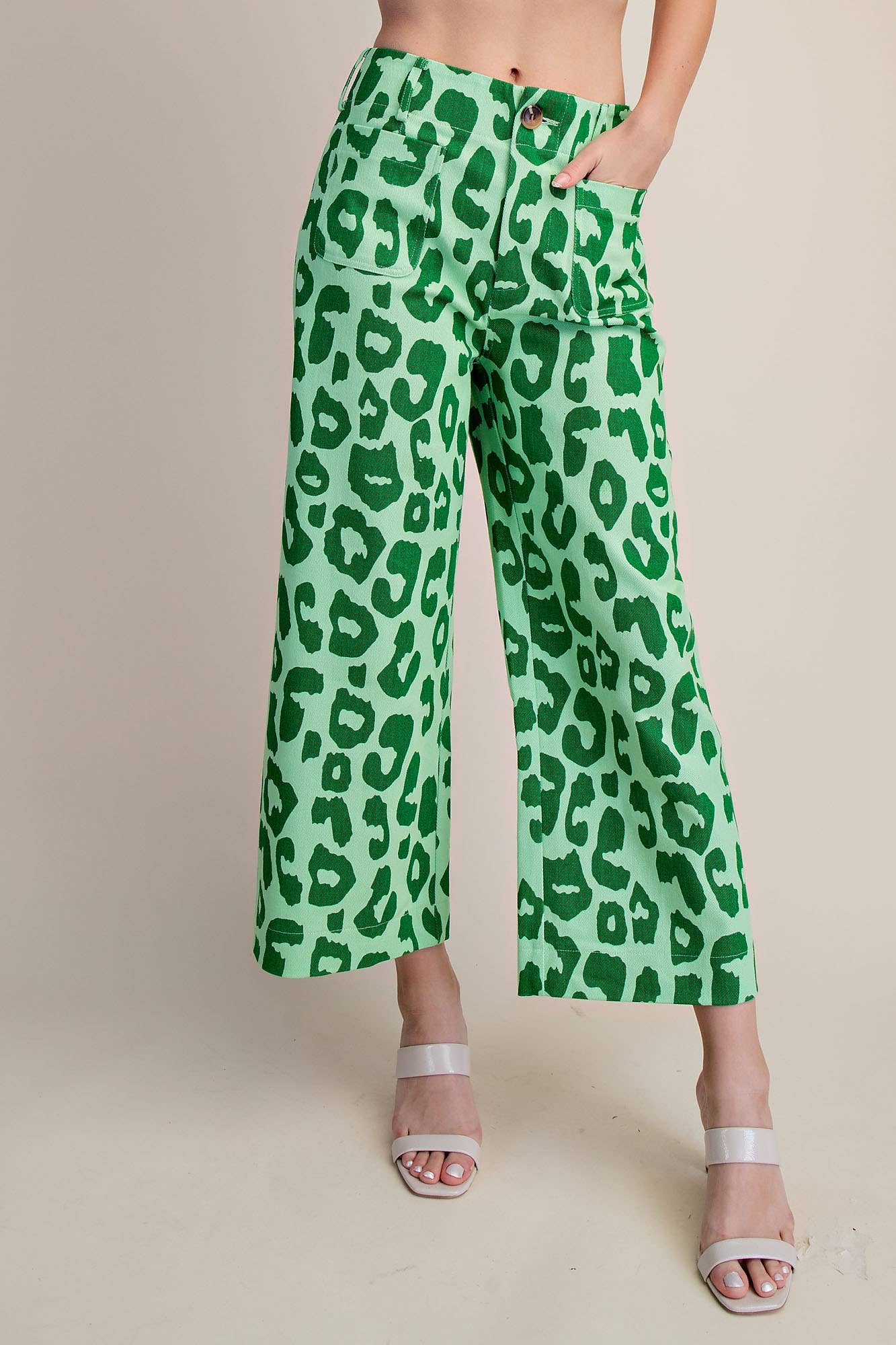 Colette Cropped Wide-Leg Neon Leopard Pants - Deadwood South Boutique & Company LLC