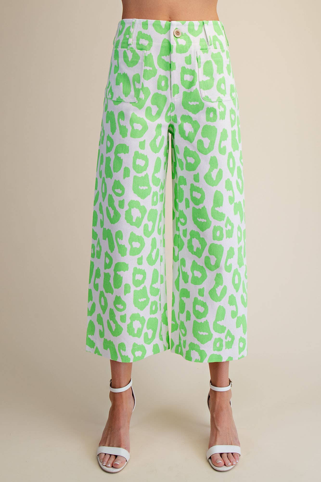 Colette Cropped Wide-Leg Neon Leopard Pants - Deadwood South Boutique & Company LLC