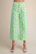 Colette Cropped Wide-Leg Neon Leopard Pants - Deadwood South Boutique & Company LLC