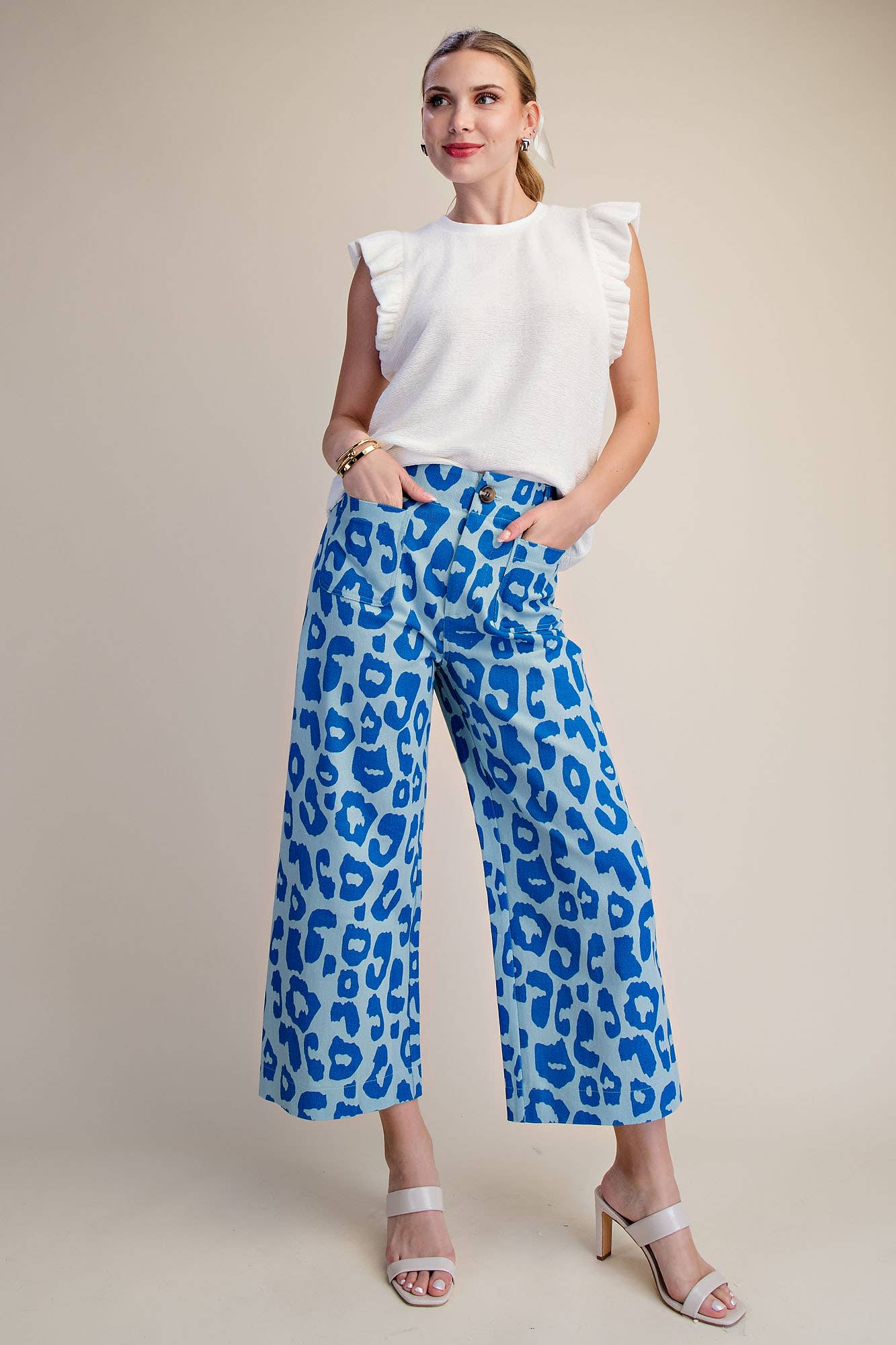 Colette Cropped Wide-Leg Neon Leopard Pants - Deadwood South Boutique & Company LLC