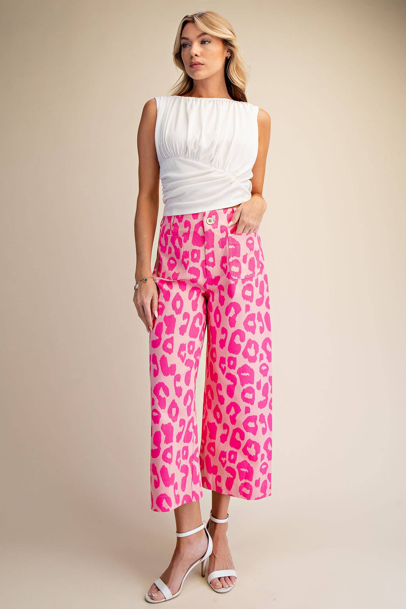 Colette Cropped Wide-Leg Neon Leopard Pants - Deadwood South Boutique & Company LLC