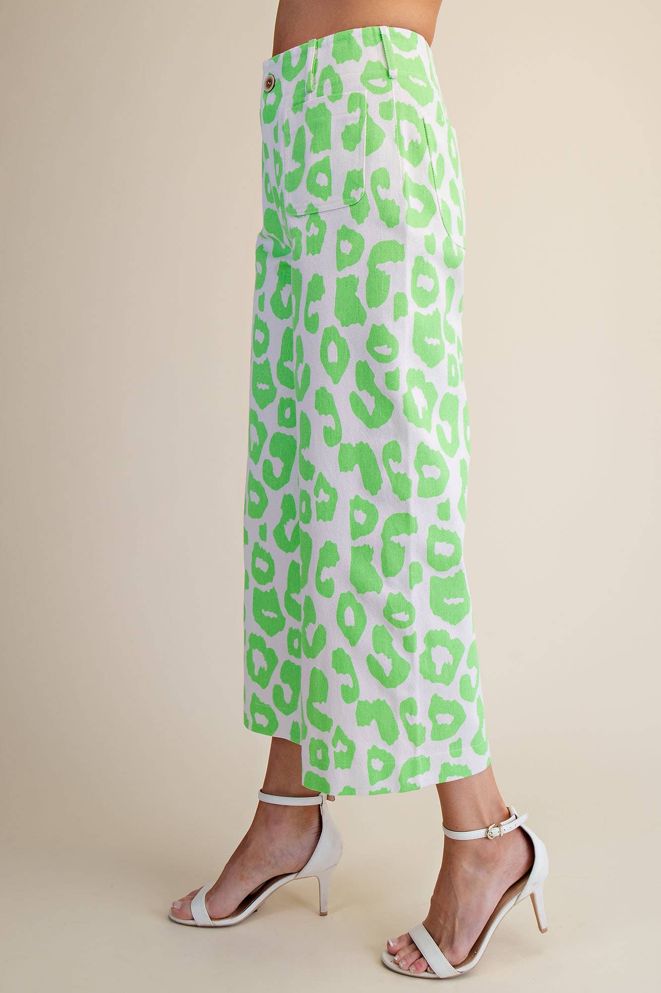 Colette Cropped Wide-Leg Neon Leopard Pants - Deadwood South Boutique & Company LLC